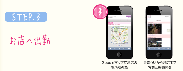 STEP.3 お店へ出勤